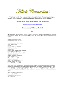 Part 7 - Klock Connections