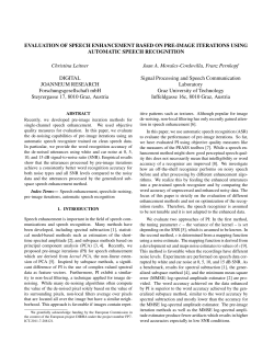 EVALUATION OF SPEECH ENHANCEMENT BASED ON PRE