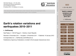 Earth`s rotation variations and earthquakes 2010--2011