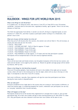 rulebook in short - Wings For Life World Run
