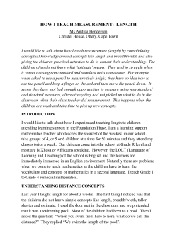 how i teach measurement: length