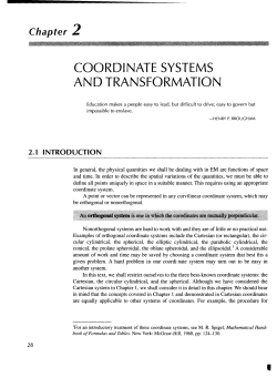 COORDINATE SYSTEMS AND TRANSFORMATION