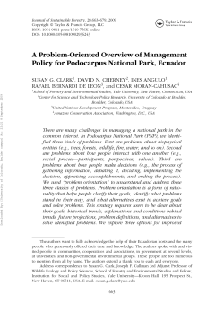 A Problem-oriented Overview of Podocarpus National Park