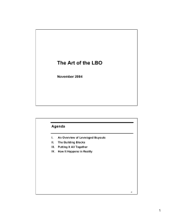 The Art of the LBO - NYU Stern School of Business