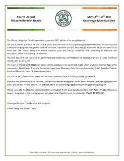 Fourth Annual Silicon Valley Irish Fleadh May 13th &ndash; 14th 2017