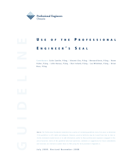 Use of the Professional Engineer`s Seal Guideline