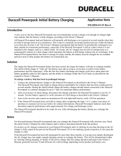 Duracell Powerpack Initial Battery Charging