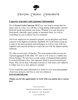 Concrete warranty and customer information