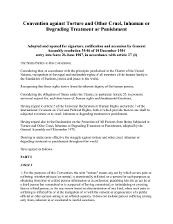 Convention against Torture and Other Cruel, Inhuman or Degrading