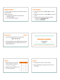 Piecewise Functions - Leon County Schools