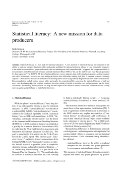Statistical literacy: A new mission for data producers