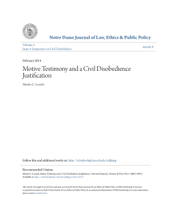 Motive Testimony and a Civil Disobedience