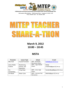 Sample 6Th grade MITEP Lesson Plan