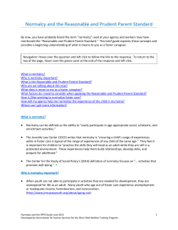 Normalcy and the Reasonable and Prudent Parent Standard