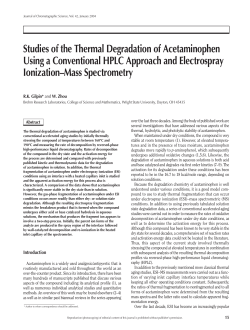 Studies of the Thermal Degradation of Acetaminophen Using a