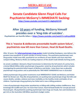 Senate Candidate Glenn Floyd Calls For Psychiatrist McGorry`s