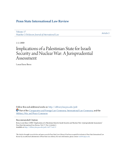 Implications of a Palestinian State for Israeli Security and Nuclear