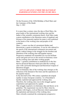 Let us advance under the banner of Marxism