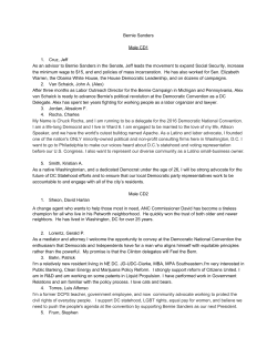 Bernie Sanders Male CD1 1. Cruz, Jeff As an advisor to Bernie