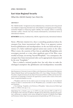 east Asian regional security - Joerg Friedrichs