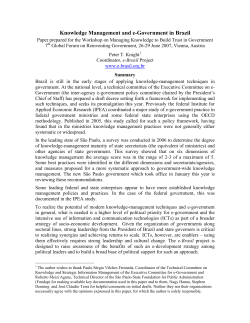 Knowledge Management and e-Government in Brazil