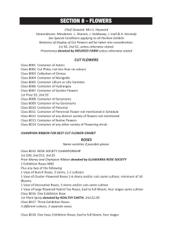 Schedule - Kangaroo Valley Show