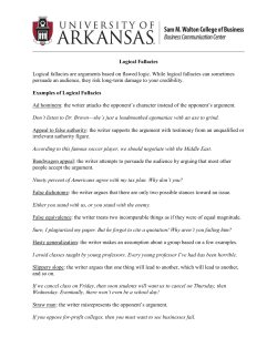 Logical Fallacies - Sam M. Walton College of Business