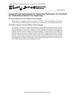 Espoused Faculty Epistemologies for Engineering Mathematics