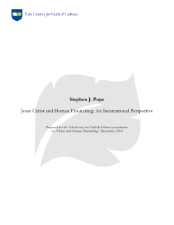 Jesus Christ and Human Flourishing: An Incarnational Perspective