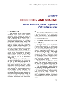 corrosion and scaling - Geothermal Communities