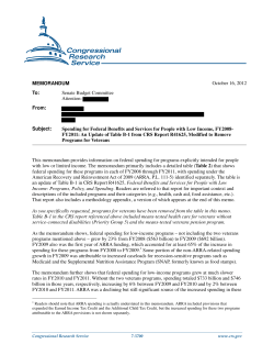 Spending for Federal Benefits and Services for