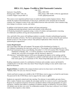 HIEA 111 - Fall 2013 - UCSD Department of History