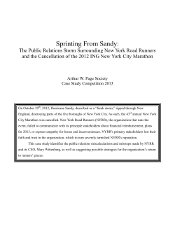 Sprinting From Sandy - Arthur W. Page Society