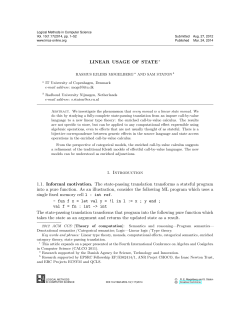 LINEAR USAGE OF STATE∗ 1. Introduction 1.1. Informal motivation