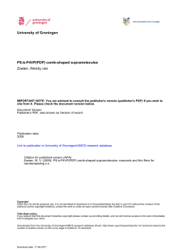 PS-b-P4VP(PDP) comb-shaped supramolecules Zoelen