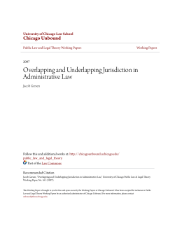 Overlapping and Underlapping Jurisdiction in Administrative Law