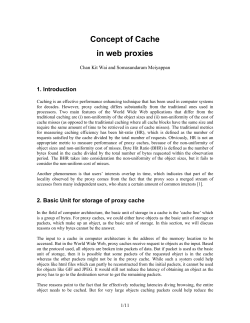 Concept of Cache in web proxies - Somasundaram`s home in the
