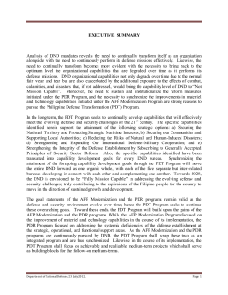 EXECUTIVE SUMMARY Analysis of DND mandates reveals the