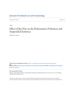 Effect of the War on the Reformative Probation and Suspended