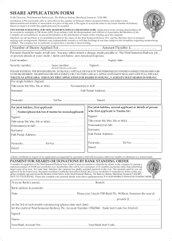 share application form - West Somerset Railway