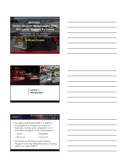 NATIONAL TRAFFIC INCIDENT MANAGEMENT (TIM