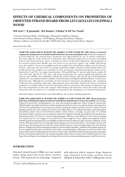 EFFECTS OF ChEmiCal COmpOnEnTS On pROpERTiES OF