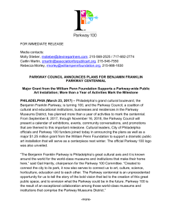Philadelphia Museum of Art Proposed Blog Outline