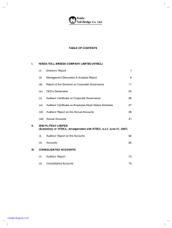 Noida Toll Bridge Co. Ltd. Table of ConTenTs I. noIDa