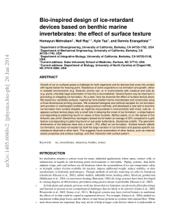 Bio-inspired design of ice-retardant devices based on benthic