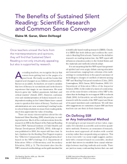 The Benefits of Sustained Silent Reading: Scientific Research
