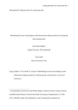 Coding procedure for small group chat 1