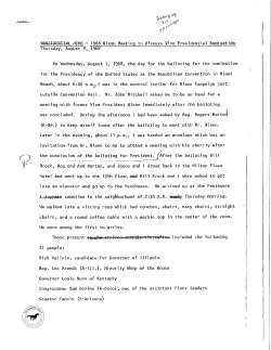 re Meeting with Richard Nixon re Vice Presidential Pick 08
