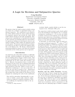 A Logic for Revision and Subjunctive Queries