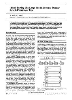 Block Sorting of a Large File in External Storage by a 2